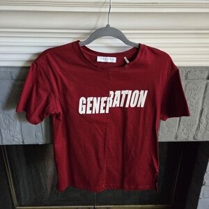 Sandro Red Generation T Shirt Designer Size 1 (about size 2 US)